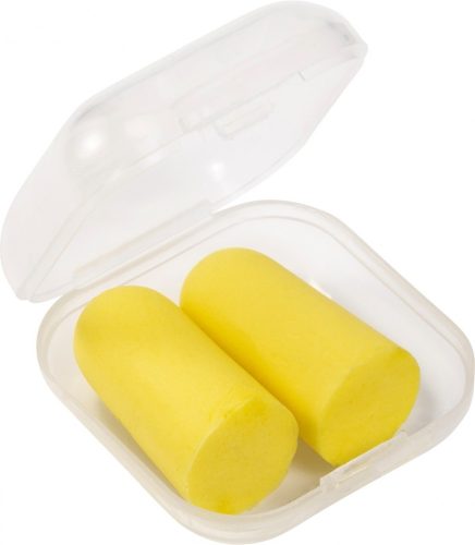 1 pár füldugó tároló dobozkával - citrom sárga
